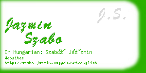 jazmin szabo business card